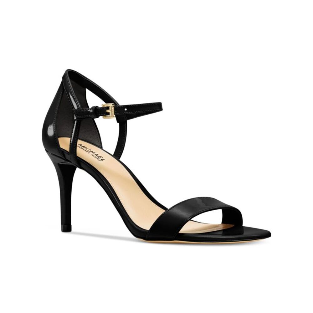 NWT MICHAEL KORS Womens Black Simone Round Toe Stiletto Buckle Sandals 8.5 M - Picture 3 of 5
